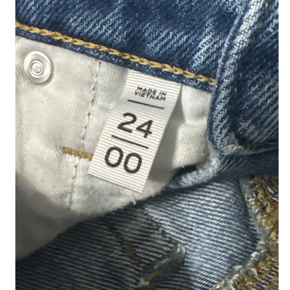 LOFT The Slouchy Boyfriend Cuffed Jeans Classic Blue Medium Wash Size 00/24 - Picture 5 of 11